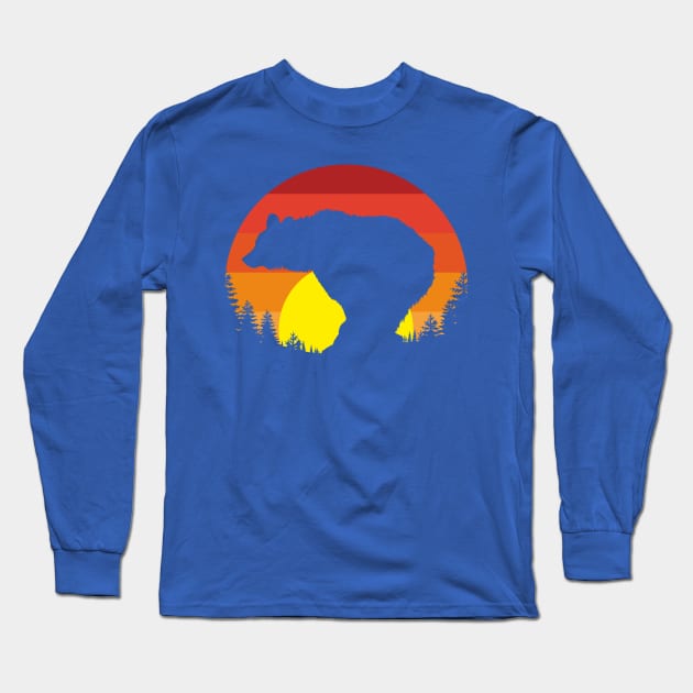 Bear on a rock at Sunset Long Sleeve T-Shirt by ScottyWalters